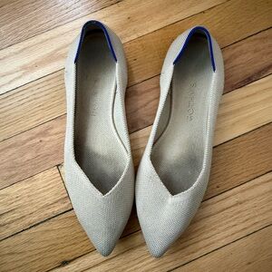 Rothy's Women's Beige Flats with Blue Accents